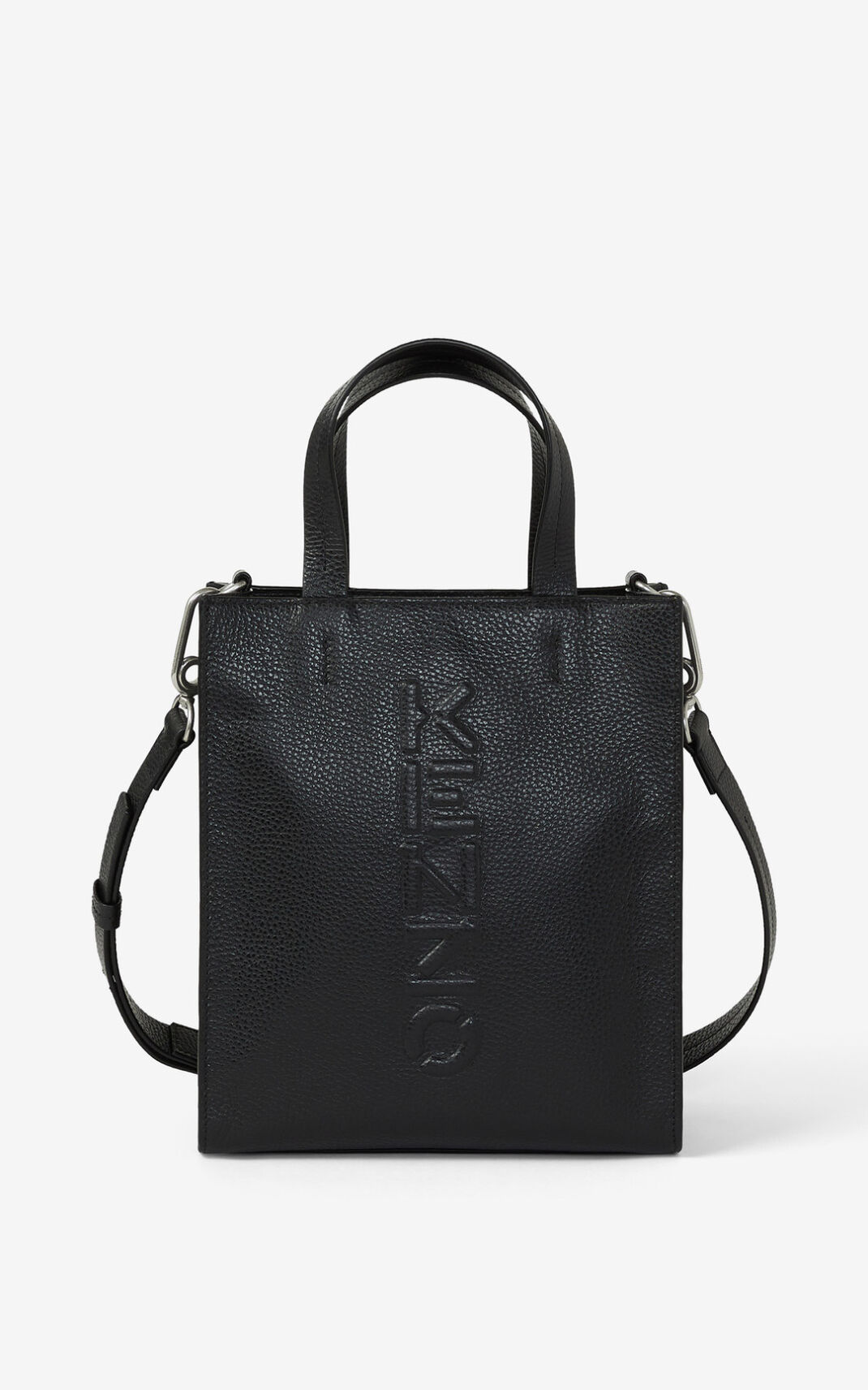 Kenzo Imprint small grained leather Moška Nakupovalna Torba Črna SI-4829375